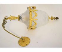 Glass shade decorated in a Regency style with metal mounts