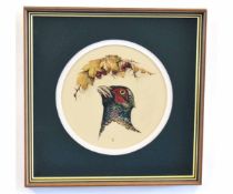 Harry Spencer, monogrammed pair of watercolours, "Cock pheasant and haws - Autumn" and "Head of