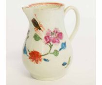 Worcester sparrowbeak jug, with harvest bug pattern in polychrome enamels, 8 1/2cms