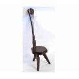 Jack Grimble turners or correction chair, the back embossed with a Tudor Rose design, signed below