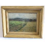 Margaret Theyre, signed oil on panel, "October, Sussex Weald", 23 x 33cms Exhibited RSA 1940