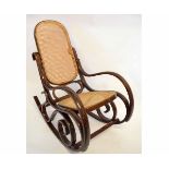 Thonet style bentwood cane back and seated rocking chair