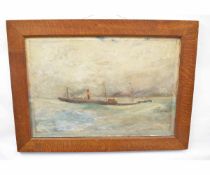 19th/20th century English School, oil on card, Hayle at Sea, 56 x 77cms (a/f)