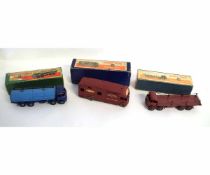 Dinky Foden flat truck with chains, 505 (boxed), further Foden petrol tanker, Dinky 581 horse box (