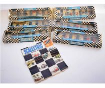 Six boxed sets of Scalextric model motor racing figures, all in original boxes (play worn and