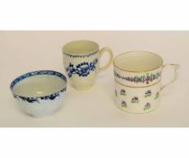 18th century Liverpool tea cup and tea bowl together with a Derby coffee can, the cup 5cms