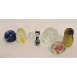 Group of glass paperweights