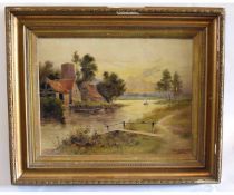 John Fulleylove, signed oil on board, inscribed "The River Frome near Dorset", 37 x 47cms