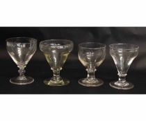 Group of four 19th century large glass Rummers, the tallest 16cms (4)