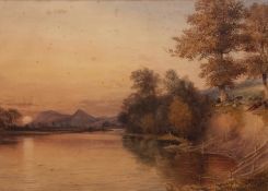 Attributed to John Berney Ladbrooke, watercolour, "View in Scotland, circa 1860", 32 x 45cms