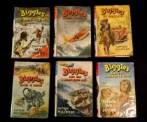 W E JOHNS: 6 titles: BIGGLES IN MEXICO, 1959, 1st edition; BIGGLES BURIES A HATCHET, 1958, 1st