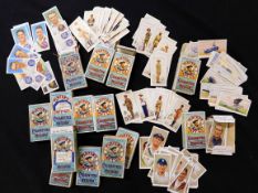Box assorted cigarette card sets including DERBY AND GRAND NATIONAL WINNERS, 1933 (50); MILITARY