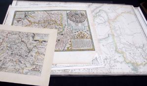 Packet containing good quantity miscellaneous engraved maps and plans, mainly 18th and 19th