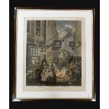 WILLIAM HOGARTH: FOUR TIMES OF THE DAY, MORNING, NOON, EVENING, NIGHT, set of four hand coloured