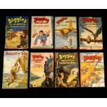 W E JOHNS: 8 titles: BIGGLES IN THE GOBI, 1953, 1st edition; BIGGLES CUTS IT FINE, 1959, 3rd