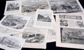 Packet containing assorted black and white engravings from Illustrated London News etc