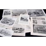 Packet containing assorted black and white engravings from Illustrated London News etc