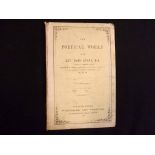 REV JOHN EVANS: THE POETICAL WORKS, London, William Penney, 1859, 1st edition, inscribed to front