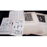 Folder assorted prints and engravings