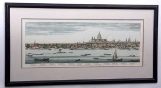 S & N BUCK, reproduction/much later restrike hand coloured engraved view of London taken from the