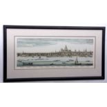 S & N BUCK, reproduction/much later restrike hand coloured engraved view of London taken from the