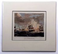 J A S MACKGOWAN & WILLIAM DAVIS, 5 hand coloured copper engravings depicting various sea battles