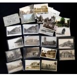 Packet circa 50 East Anglian postcards including two real photographs, "The Station, Melton