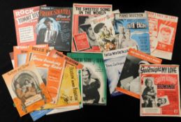 Packet assorted sheet music circa 1950s and later, rock and pop including Tommy Steele, Frank