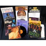 One box: approx 100 assorted jazz and blues LPs, artists include Fats Waller; John Lee Hooker;