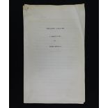 ROBIN MAUGHAM: TESTAMENT: CAIRO 1898, circa 1972, original typescript, 31pp, original stapled