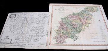 ROBERT MORDEN: LEICESTERSHIRE, engraved map [1695], approx 360 x 415mm + CHARLES SMITH: A NEW MAP OF
