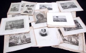 Packet approx 200 assorted 19th century engravings