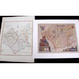 JOANNES BLAEU: LEICESTRENSIS COMITATUS, engraved hand coloured map, circa 1662, approx 380 x