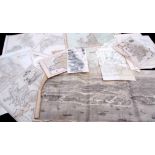 Packet good quantity assorted maps and prints circa 17th to 19th century; LIVERPOOL FROM THE MERSEY,