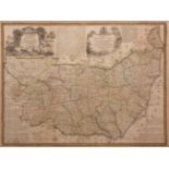EMANUEL BOWEN: AN ACCURATE MAP OF THE COUNTY OF SUFFOLK DIVIDED INTO ITS HUNDREDS, hand coloured