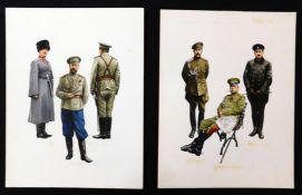 PIERRE TURNER (1943-2011), two well executed original pen, ink and watercolour military uniform
