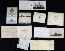 Packet containing approx 9 WWI and WWII Christmas cards, military and Naval