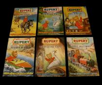 RUPERT ADVENTURE SERIES, Nos 12, 13, 16, 18, 20, 21, each original pictorial wraps (6)