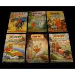 RUPERT ADVENTURE SERIES, Nos 12, 13, 16, 18, 20, 21, each original pictorial wraps (6)