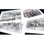 Packet two ILLUSTRATED LONDON NEWS wood engraved double page prints, VIEW OF LEICESTER AND THE NEW