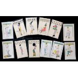 Packet 6 French coloured postcards by XAVIER SAGER, "La Mode de Aujourd'hui" Series 4495, all unused