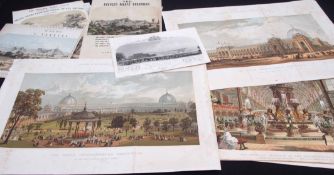 CRYSTAL PALACE/GREAT EXHIBITION, approx 17 various engraved prints, music covers etc, some coloured