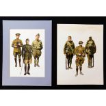 PIERRE TURNER (1943-2011), two well executed original pen, ink and watercolour military uniform