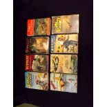 W E JOHNS: 8 titles: BIGGLES TAKES A HOLIDAY, 1949, 1st edition, original cloth, dust-wrapper (spine