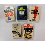 LEN DEIGHTON: 5 titles: THE IPCRESS FILE, New York, 1963, 1st edition, original cloth, dust-wrapper;