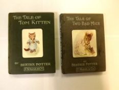 BEATRIX POTTER: 2 titles: THE TALE OF TWO BAD MICE, 1904, 1st edition, 27 coloured plates as