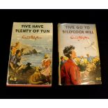 ENID BLYTON: 2 titles: FIVE GO TO BILLYCOCK HILL, London, Hodder & Stoughton, 1957, 1st edition,