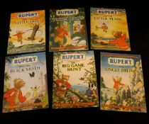 RUPERT ADVENTURE SERIES, Nos 2, 5, 6, 7, 8, 11, each original pictorial wraps, (6)