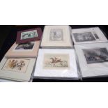 Box good quantity of engravings etc, various subjects, all mounted