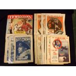 Packet magazines including THE THRILLER, Amalgamated Press, 14 issues, all containing "Steeley"